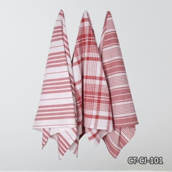 Classic Red Cotton Kitchen Tea Towel