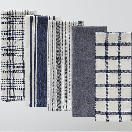 Wholesale Woven Cotton Tea Towels Stone Blue