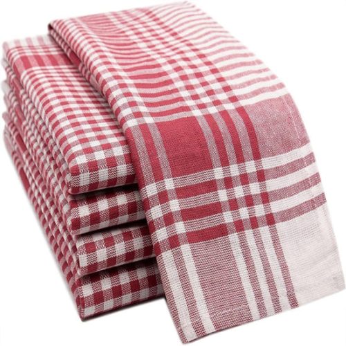 Commercial Grade Red Checkered DishCloths Bulk