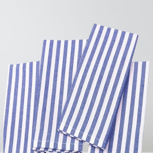 Blue Striped Cotton Kitchen Towels Bulk Supplier
