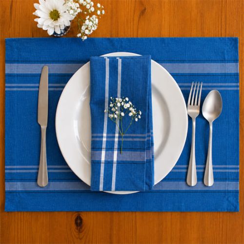 Blue white cotton napkins bulk exporter