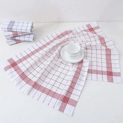 Red Blue Check Dishcloths Bulk